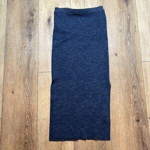 Brochu Walker Blue Cotton Side Slit Midi Skirt Size S